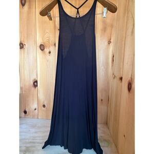 EXPRESS Black Sheer Maxi Dress with Strappy Back SZ M